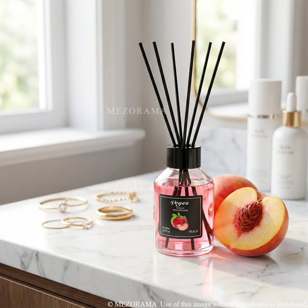 DIFFUSOREN Intensive Gourmand-Atmosphäre, Diffusor Veyes, Pfirsich, Dekorativer Raumduft, 110ml