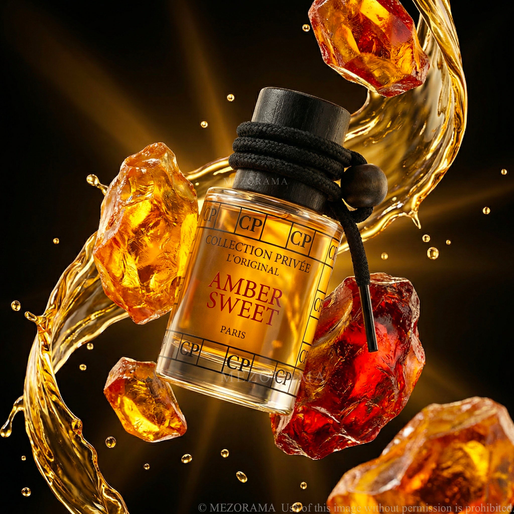 Parfum Voiture, Amber Sweet, Diffuseur Suspendu