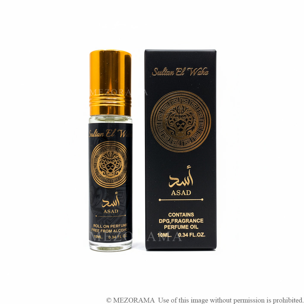 Charisme Oriental Puissant, Asad, Musc Concentré Unisexe, Roll-On Sans Alcool, 10 ml