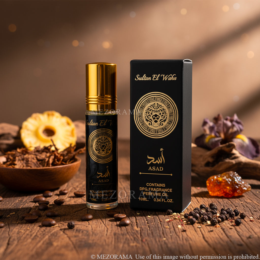 Charisme Oriental Puissant, Asad, Musc Concentré Unisexe, Roll-On Sans Alcool, 10 ml