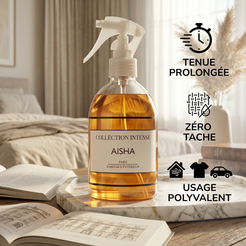 Parfum d’Intérieur, Parfum voiture, parfum en spray pour Textiles, Collection intense 250ml