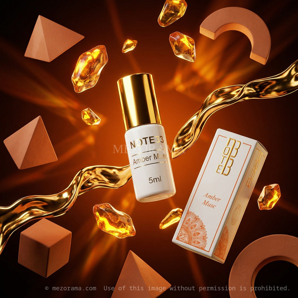 Parfum oriental intense, Amber Musc NOTE33, Extrait de Parfum Roll-on, 5ml