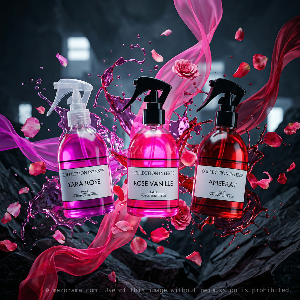 Parfum d’Intérieur, Parfum voiture, parfum en spray pour Textiles, Collection intense 250ml