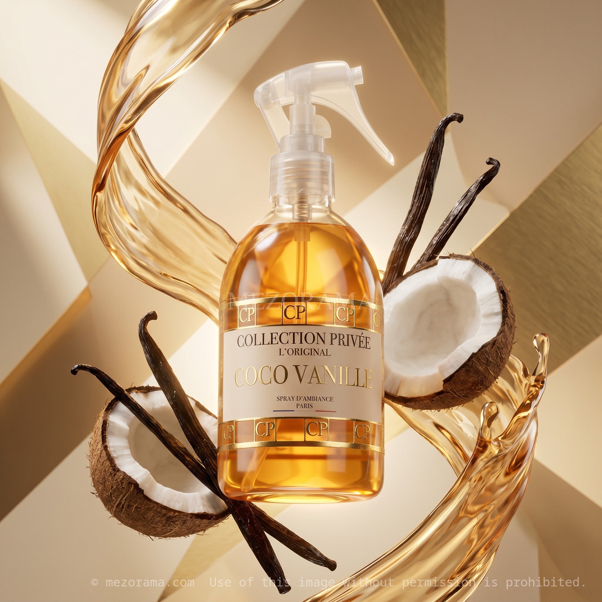 Parfum intérieur gourmand, Collection Privée Paris, Coco Vanille, Spray d'ambiance 250ml