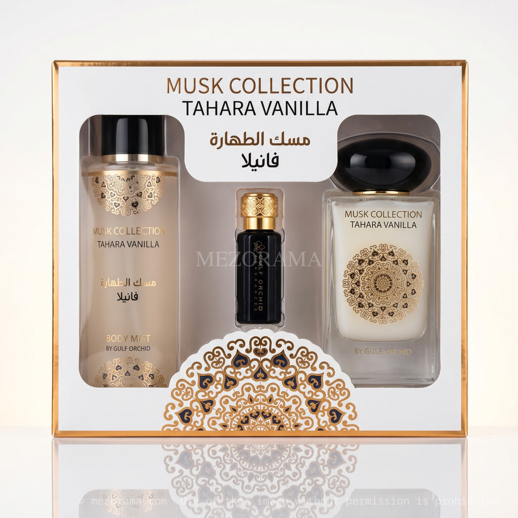 Senteur pure et vanillée, Musk Collection Tahara Vanilla Gulf Orchid, Coffret Cadeau Parfum 3 Pièces