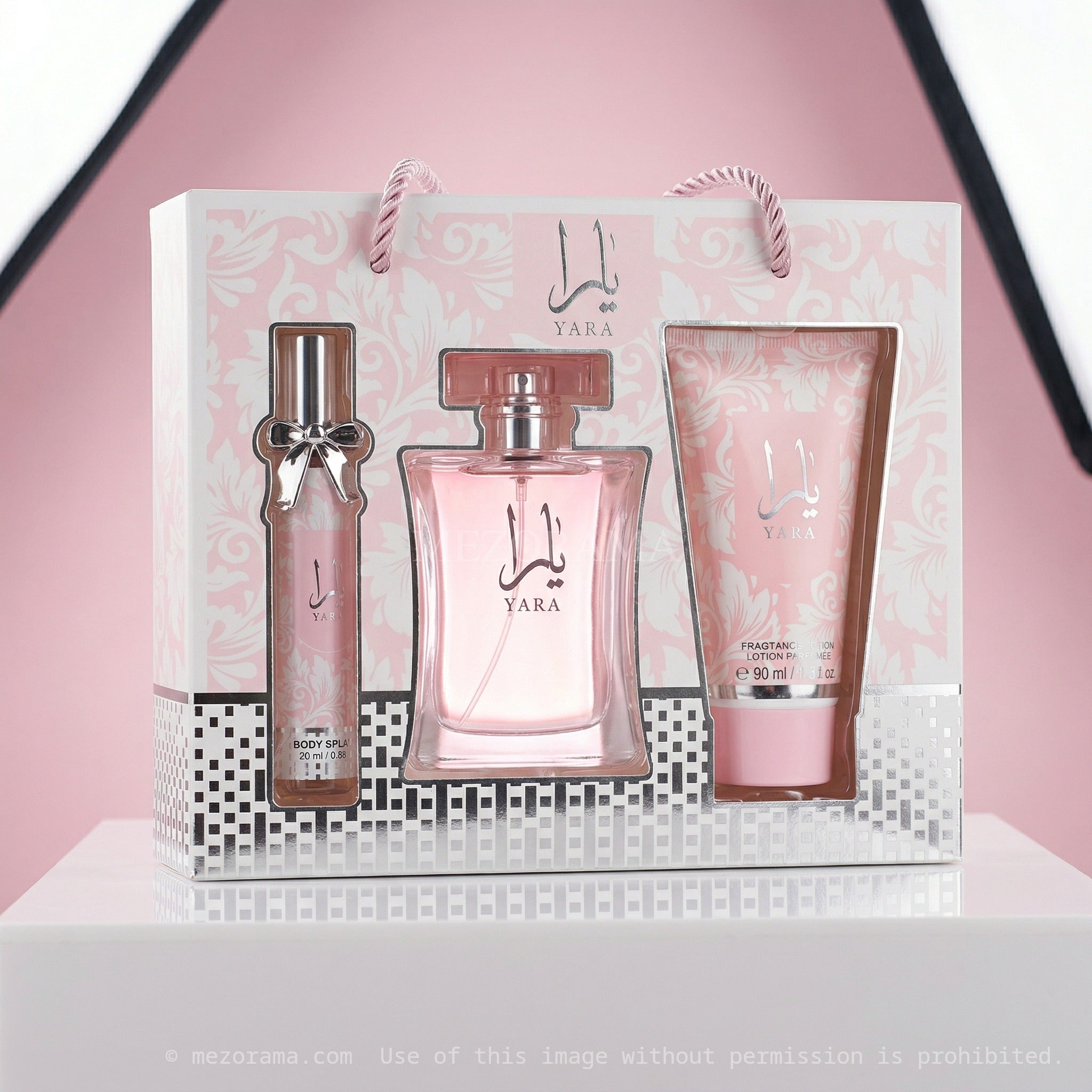 Routine parfumée gourmande, Coffret YARA Rose, Parfum Lotion Brume, 3 pièces