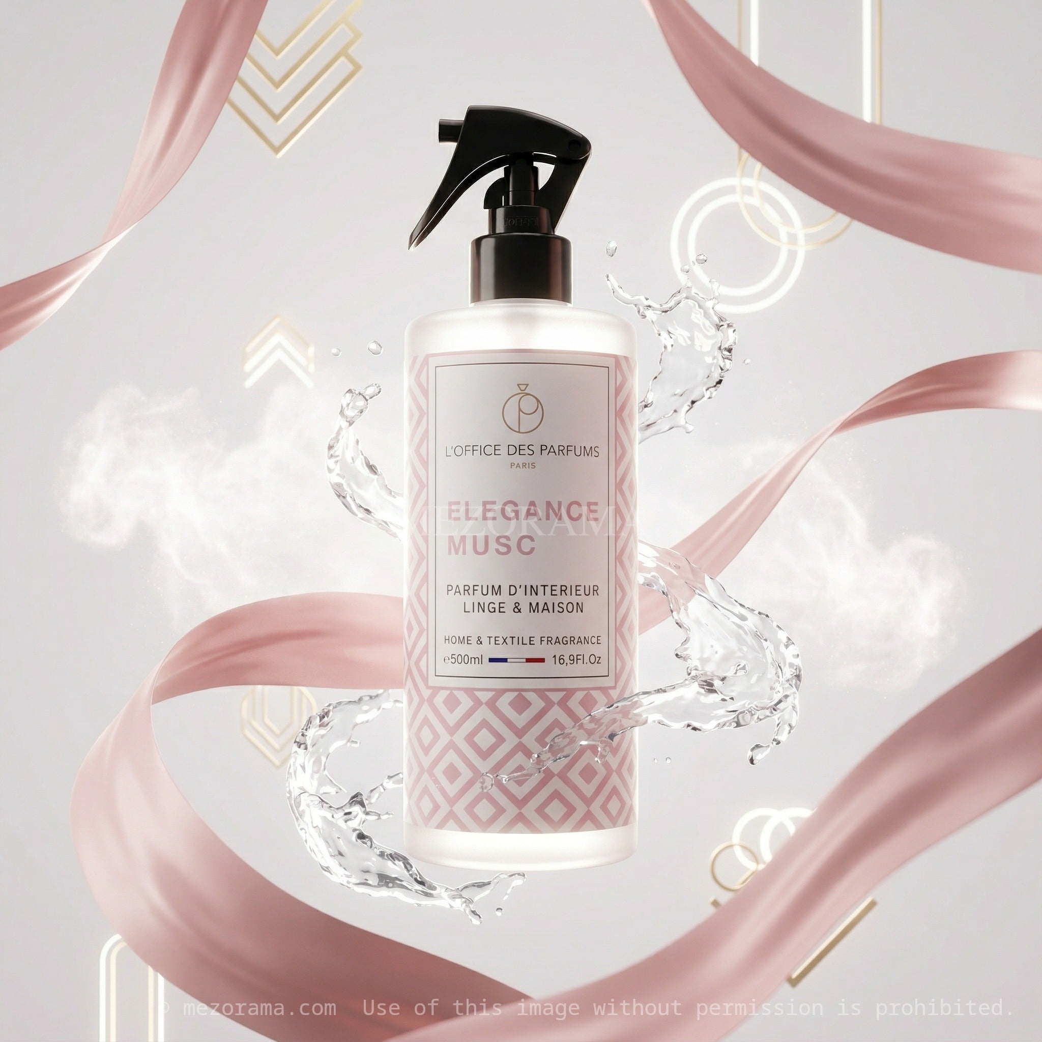 Parfum longue durée, Elegance Musc, Spray d'intérieur et linge, 500ml