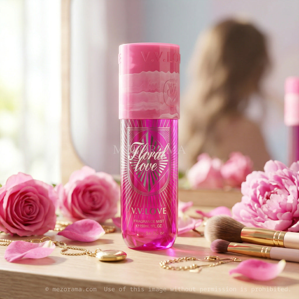 Fraîcheur florale quotidienne,V.V.LOVE, Floral Love, Senteur Florale, Brume corporelle, 150ml