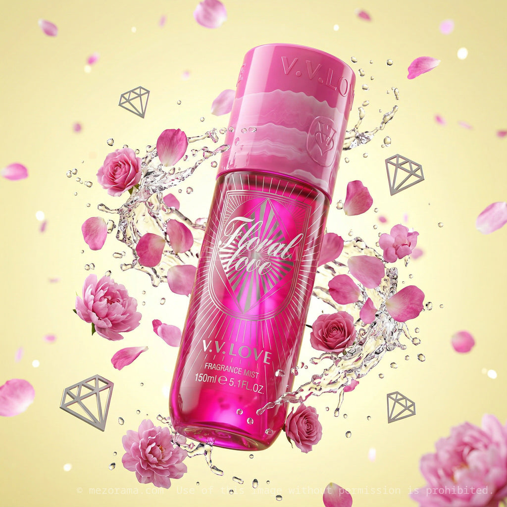 Fraîcheur florale quotidienne,V.V.LOVE, Floral Love, Senteur Florale, Brume corporelle, 150ml