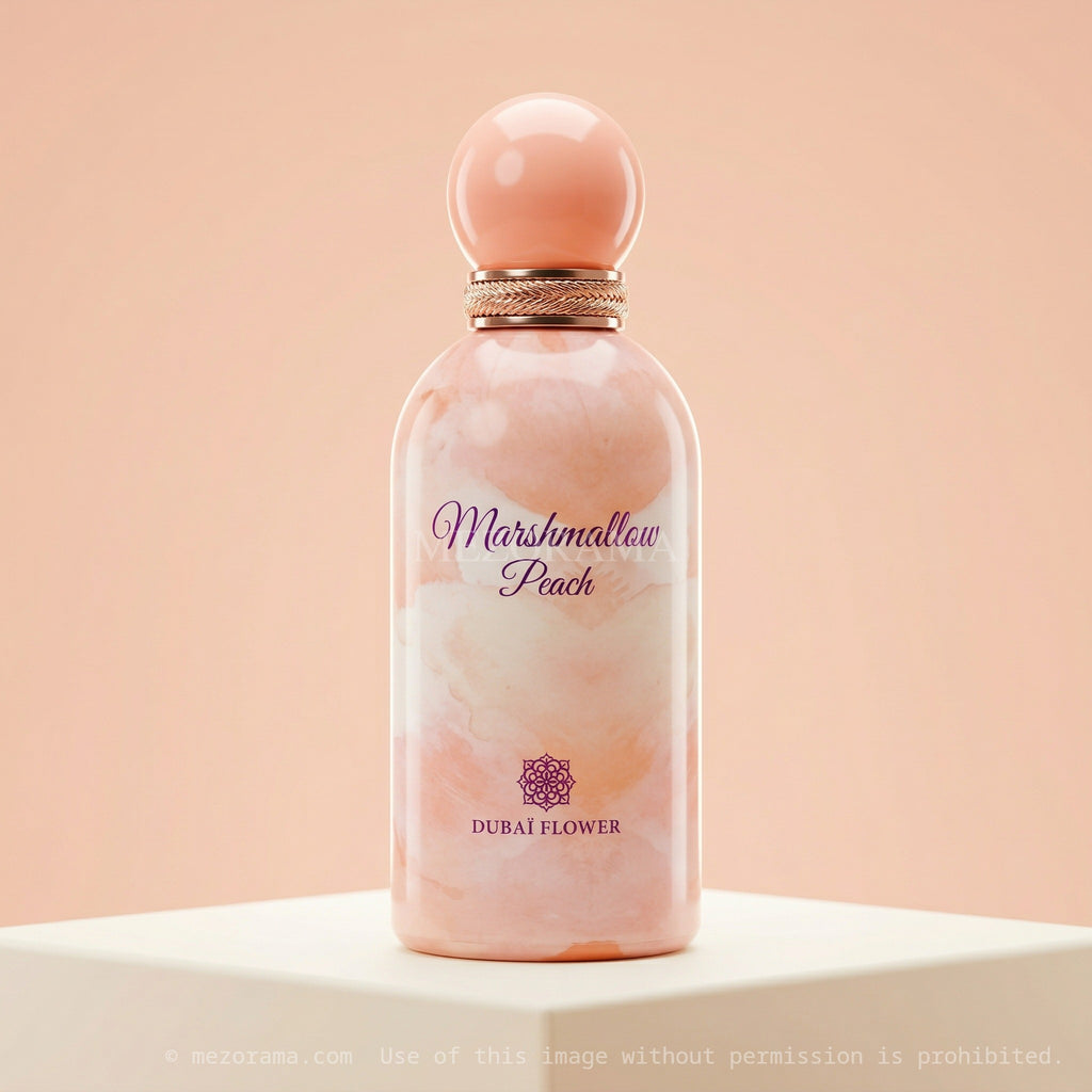 Évasion douce et gourmande, Marshmallow Peach, Dubaï Flower, Parfum pour femme, 100ML