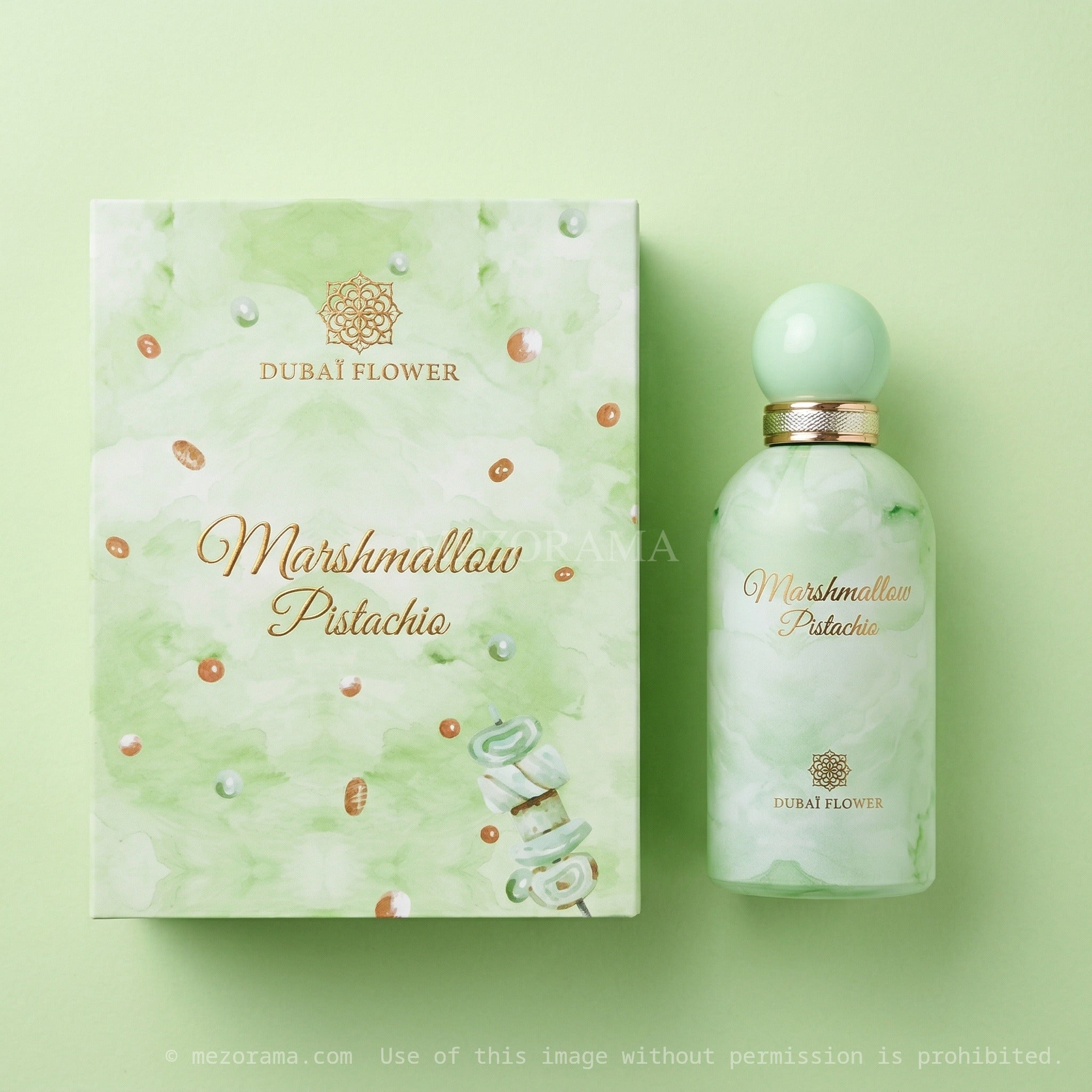 Sillage gourmand envoûtant, DUBAÏ FLOWER Marshmallow Pistachio, Parfum femme, 100ML