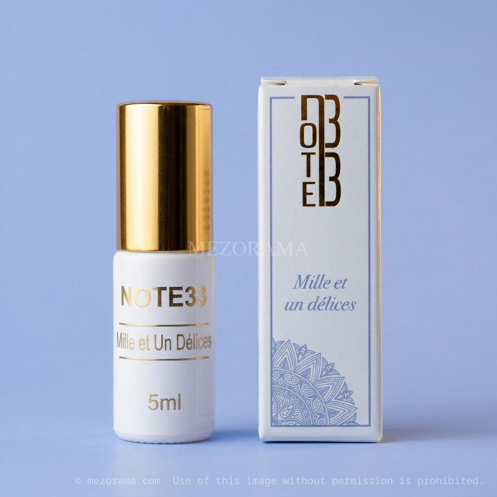 Parfum de poche intense, Mille et Un Délices, NOTE33, Musc Roll-on, Extrait de Parfum, 5ml