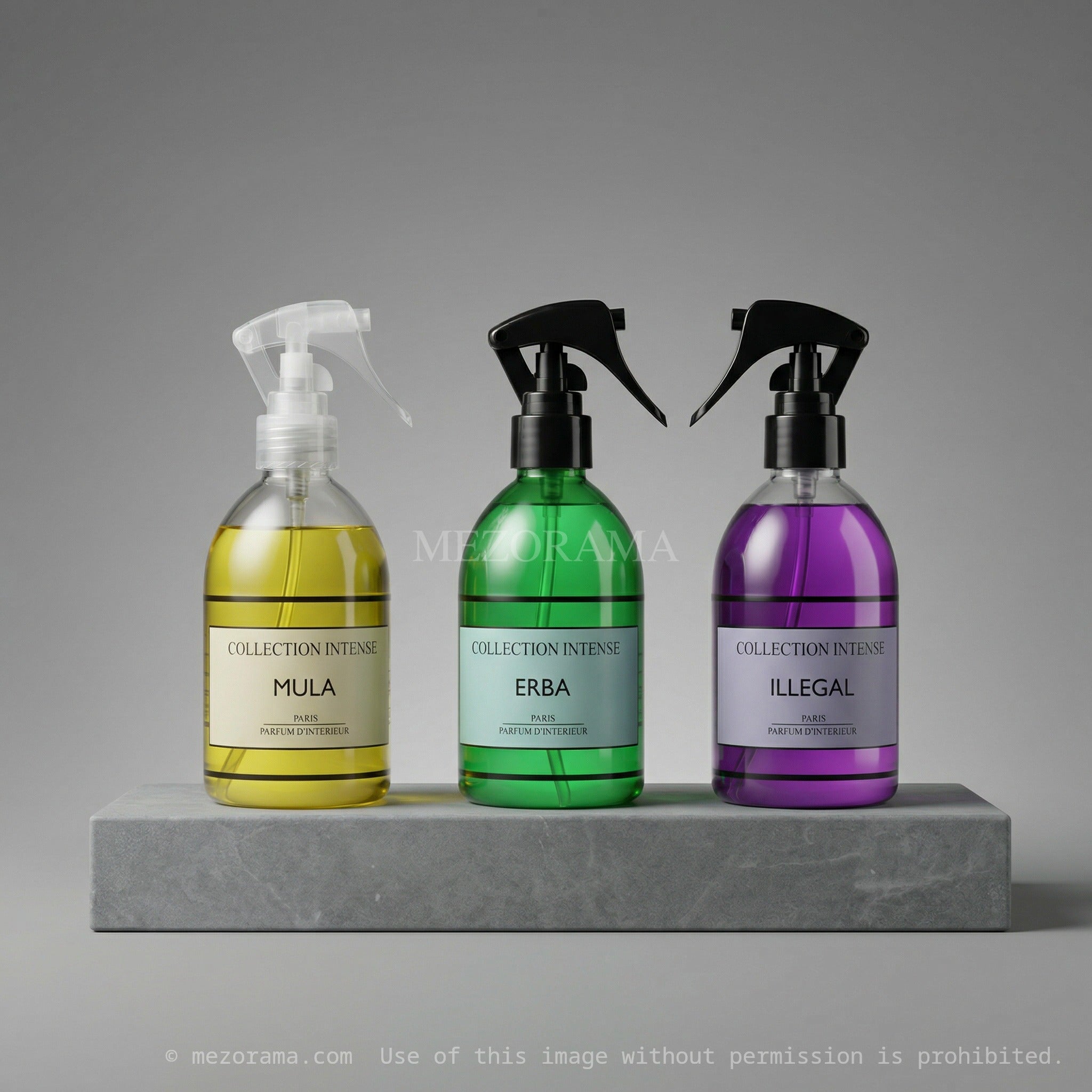 Parfum d’Intérieur, Parfum voiture, parfum en spray pour Textiles, Collection intense 250ml
