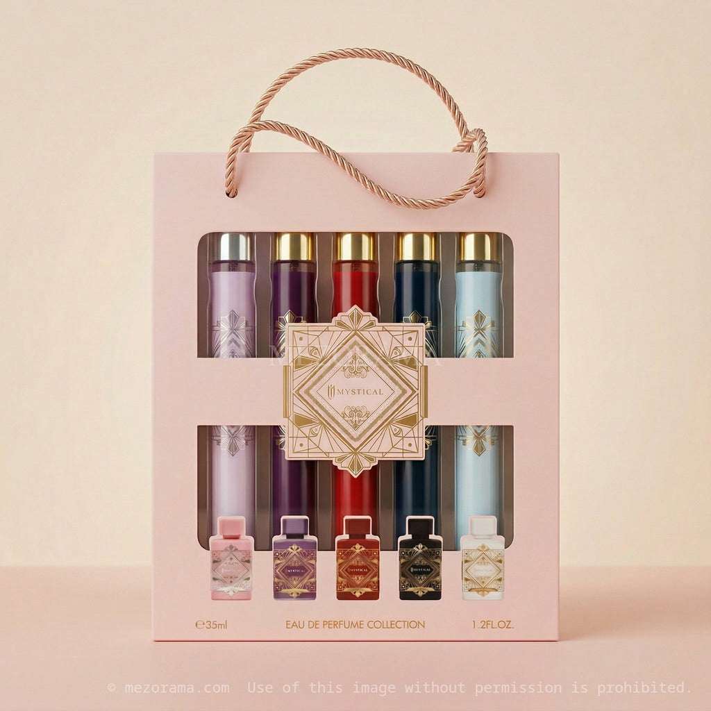 Coffret Cadeau Multi-Senteurs, Eau de Parfum Mystical, 5 Fragrances Assorties, Parfums Femme, 5x35ml