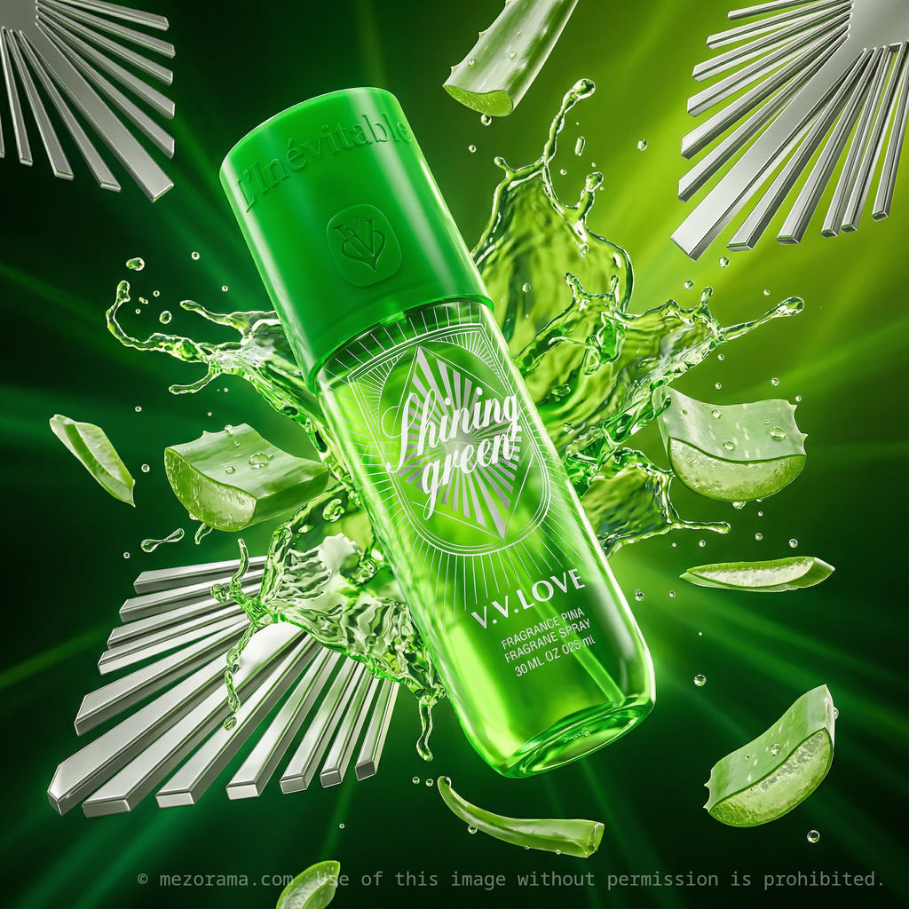Fraîcheur vive et légère, V.V.LOVE, Shining Green, Brume parfumée pour le corps, 150ml