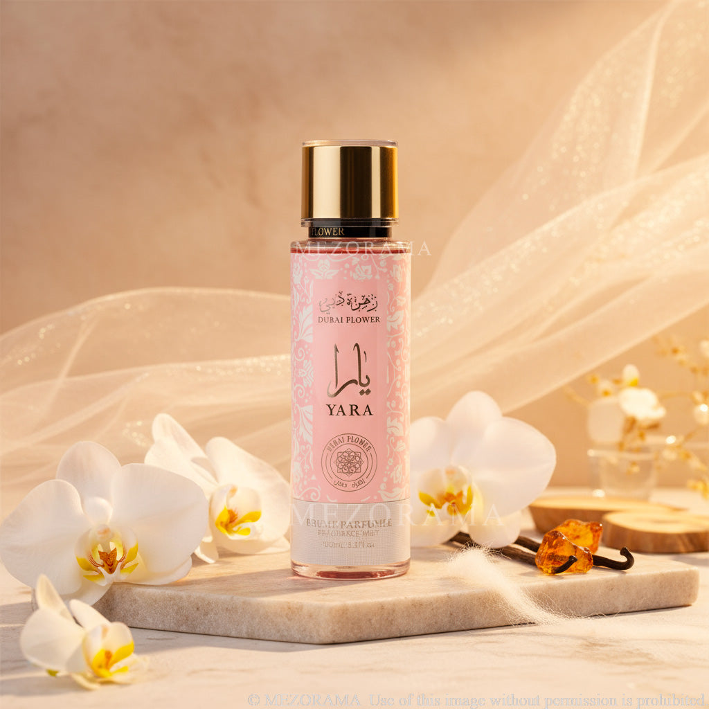 Élégance Douce Sophistiquée, YARA ROSE Brume Parfumée,  Corps et Cheveux, 250 ml