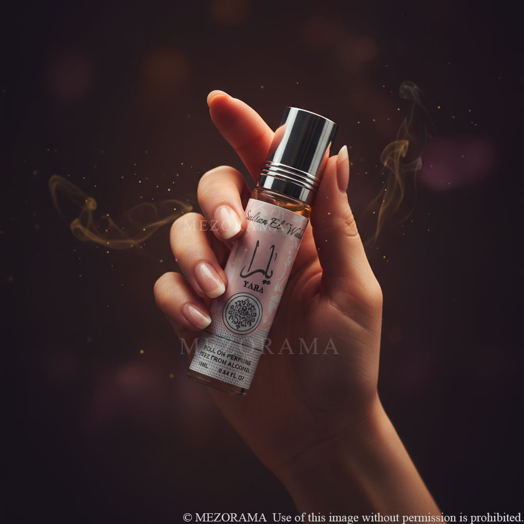 Parfum Longue Durée, Roll-on Parfum YARA ROSE, Huile Parfum Concentrée sans Alcool, 10 ml