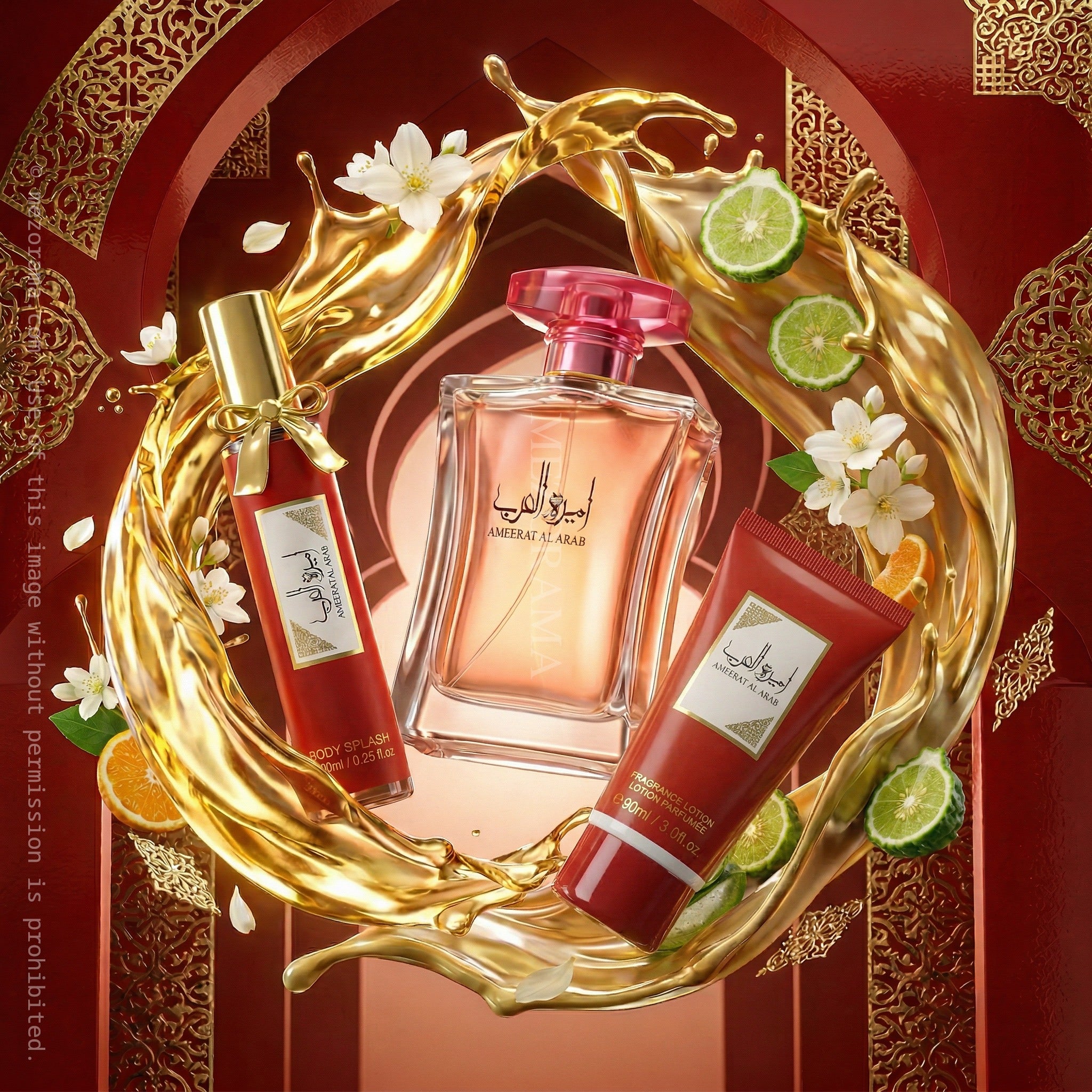 Coffret Cadeau Oriental, Ameerat Al Arab, Set 3 Pièces, Parfum Femme