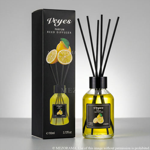 DIFFUSOREN Intensive Gourmand-Atmosphäre, Diffusor Veyes, Zitrone, Dekorativer Raumduft, 110ml