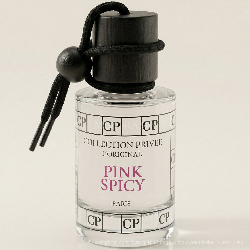Parfum Voiture, Senteur Pink Spicy, Florale Épicée, Diffuseur Suspendu