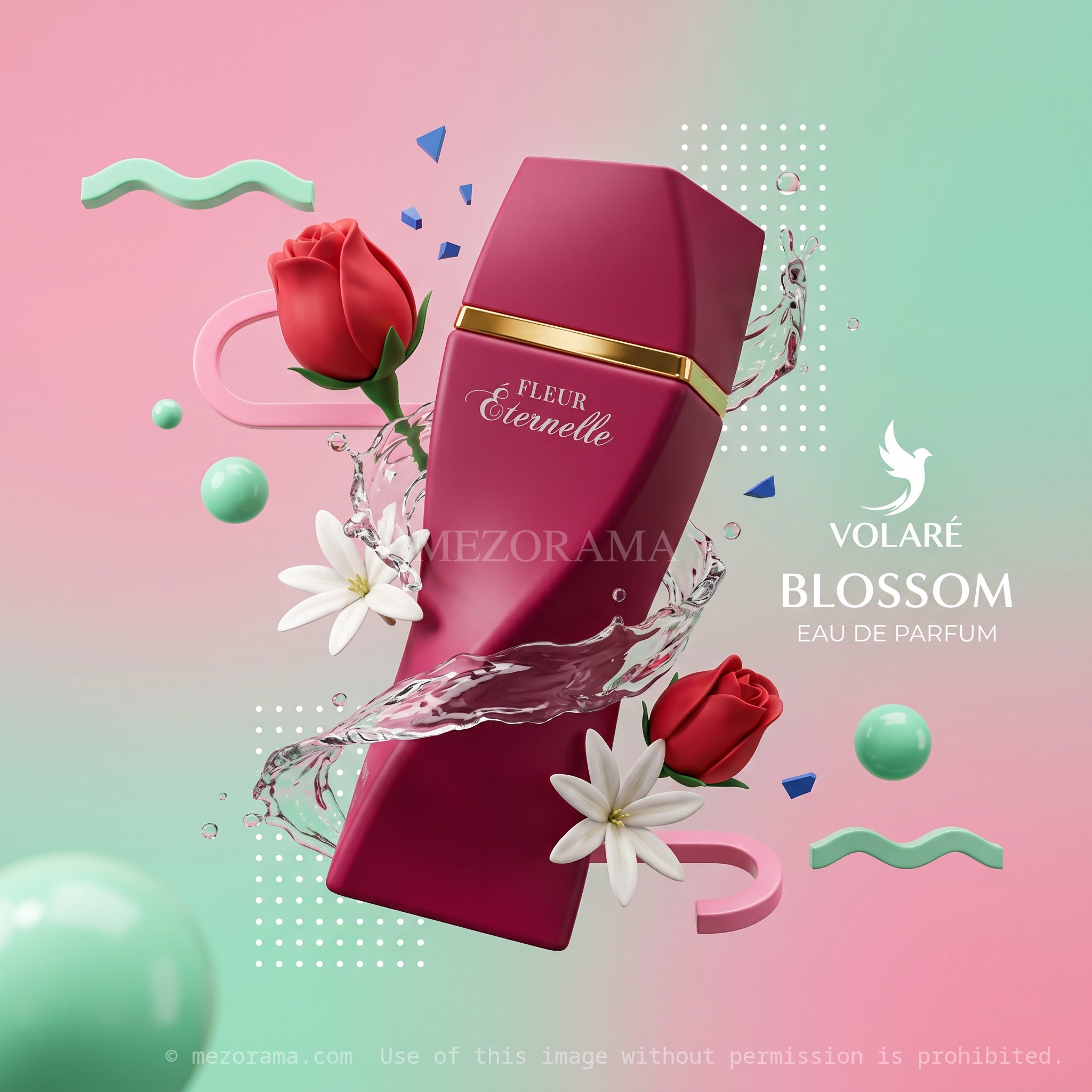 Fragrance florale féminine, Fleur Eternelle Blossom, Volaré, Eau de Parfum Femme, 100ml