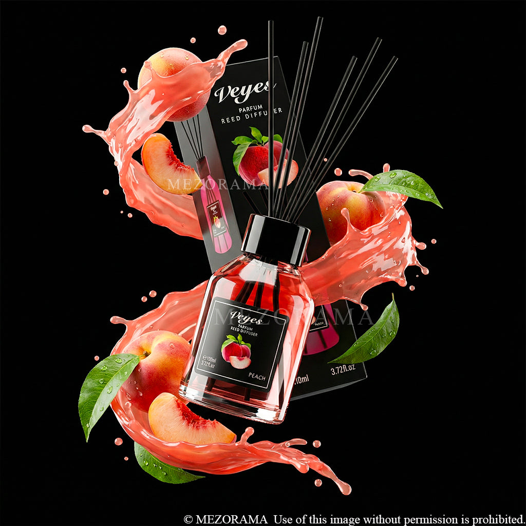 DIFFUSEURS   Ambiance Gourmande Intense, Diffuseur Veyes, Pêche, Parfum d'Intérieur Décoratif, 110ml