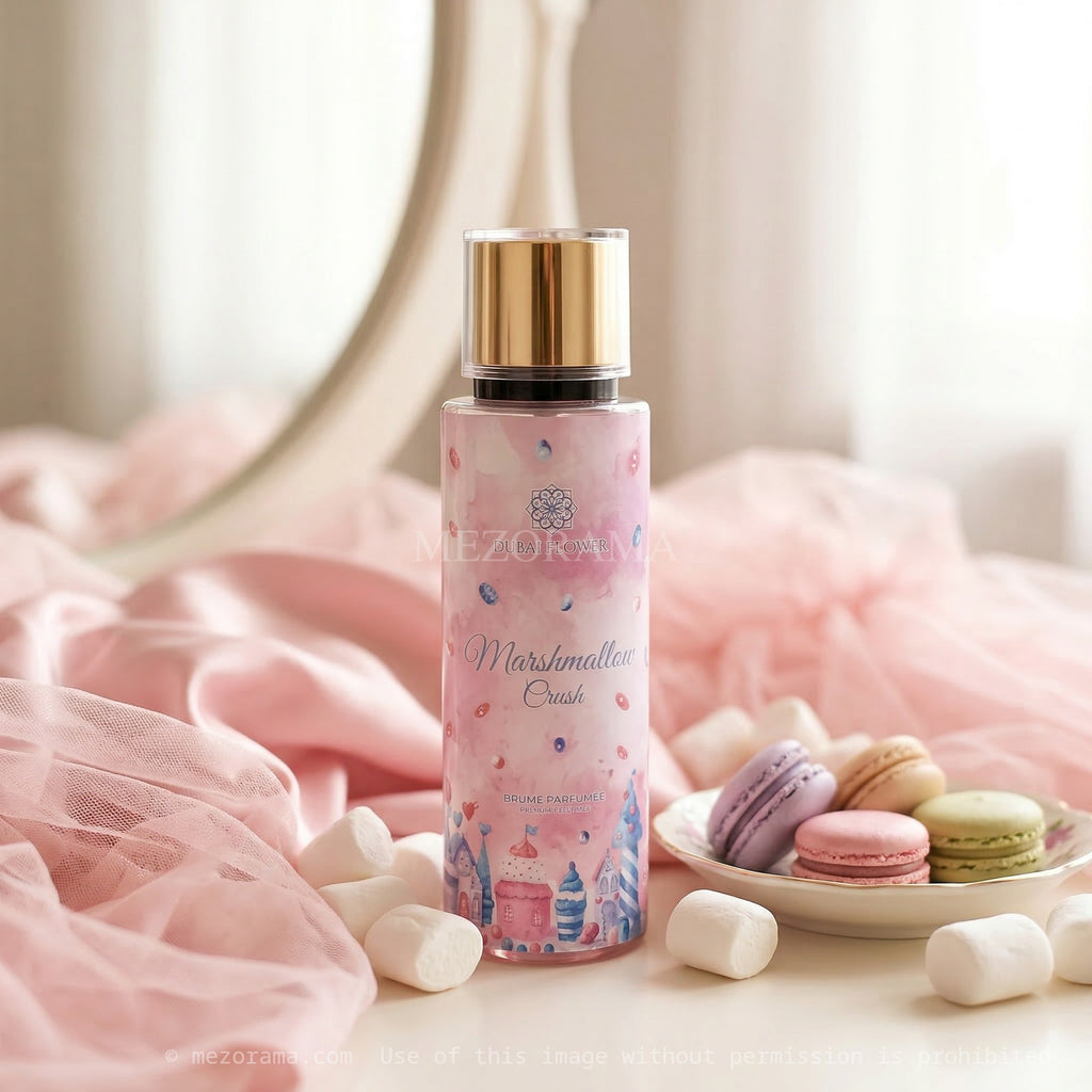 Parfum gourmand et sucré, Dubai Flower Marshmallow Crush, Brume Parfumée