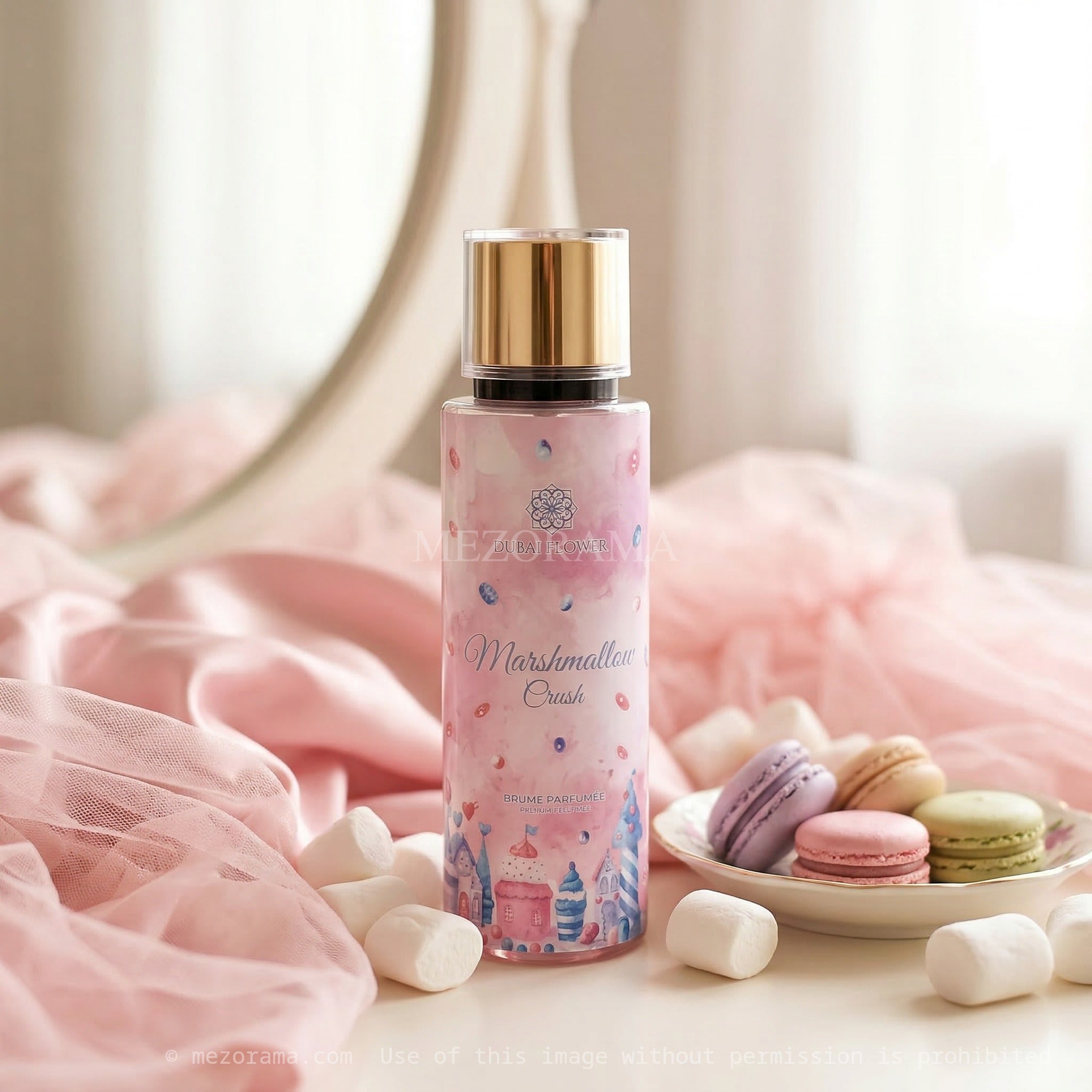 Parfum gourmand et sucré, Dubai Flower Marshmallow Crush, Brume Parfumée