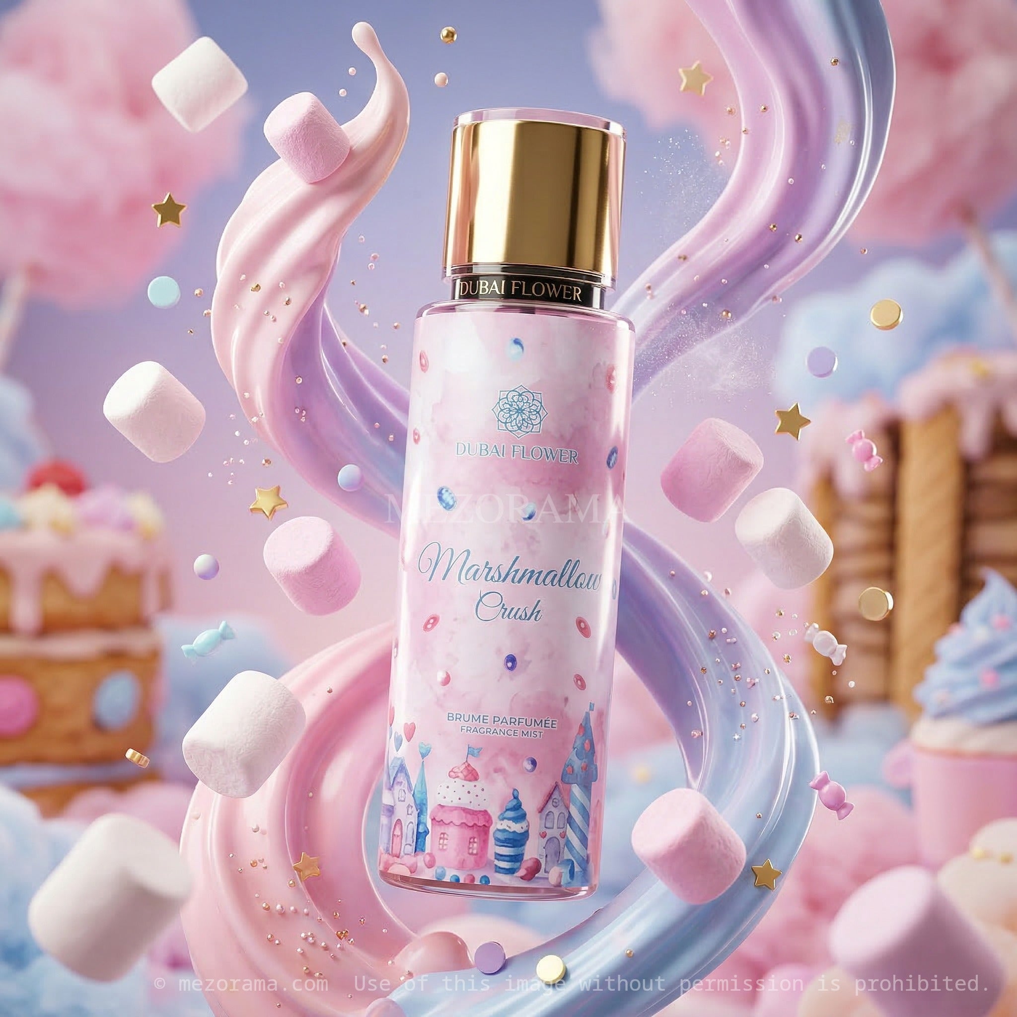 Parfum gourmand et sucré, Dubai Flower Marshmallow Crush, Brume Parfumée