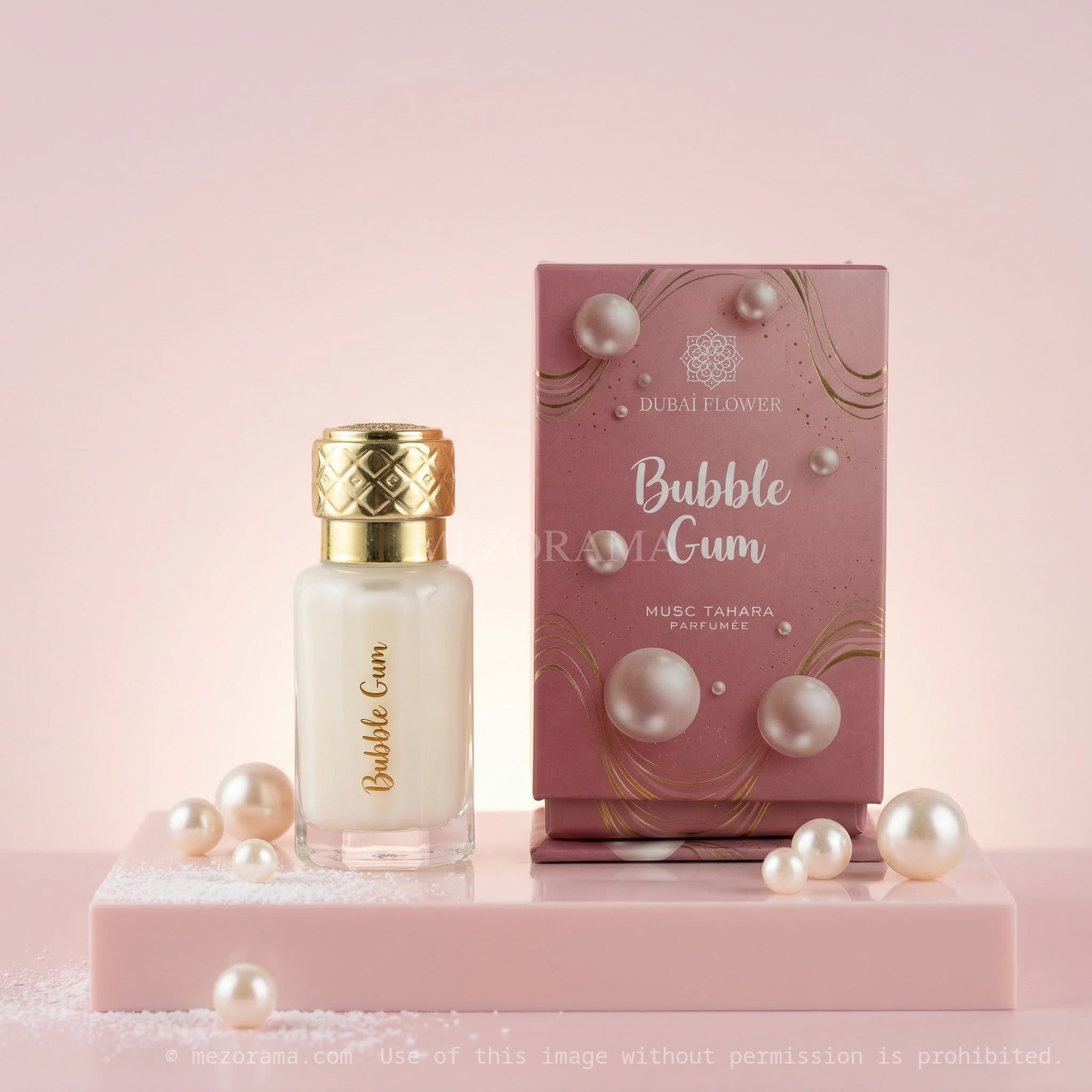 Parfum intime gourmand, Musc Tahara Dubaï Flower, Bubble Gum, Huile de parfum sans alcool