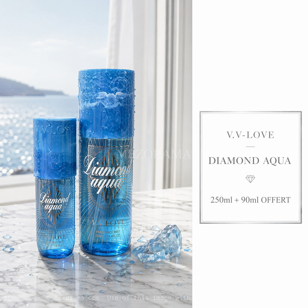 Fraîcheur aquatique intense, V.V.LOVE Diamond Aqua, Océan, Brume parfumée, 150ml