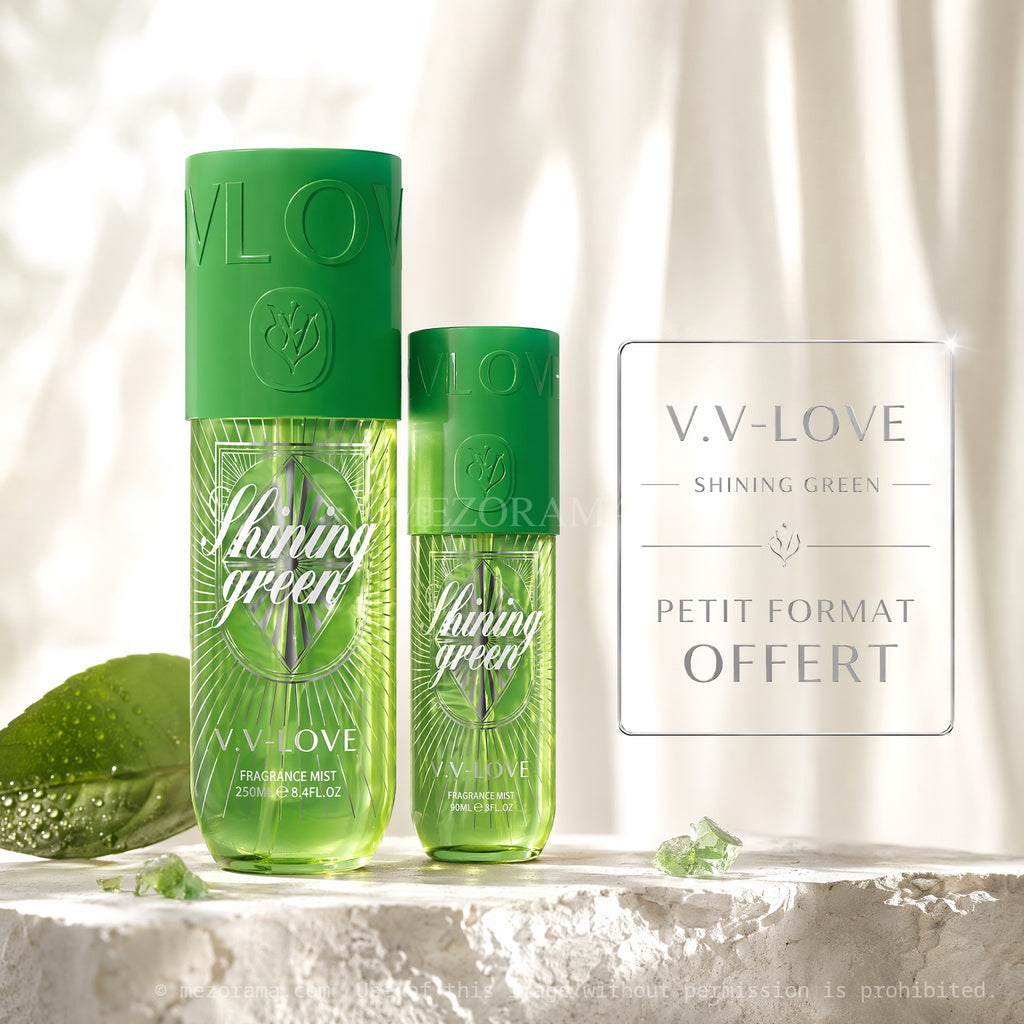 Fraîcheur vive et légère, V.V.LOVE, Shining Green, Brume parfumée pour le corps, 150ml