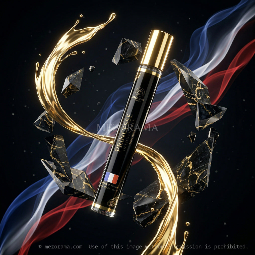 Parfum de voyage chic, Princesse Intouchable, Noir et Or, Eau de Toilette pour Femme, 35ml